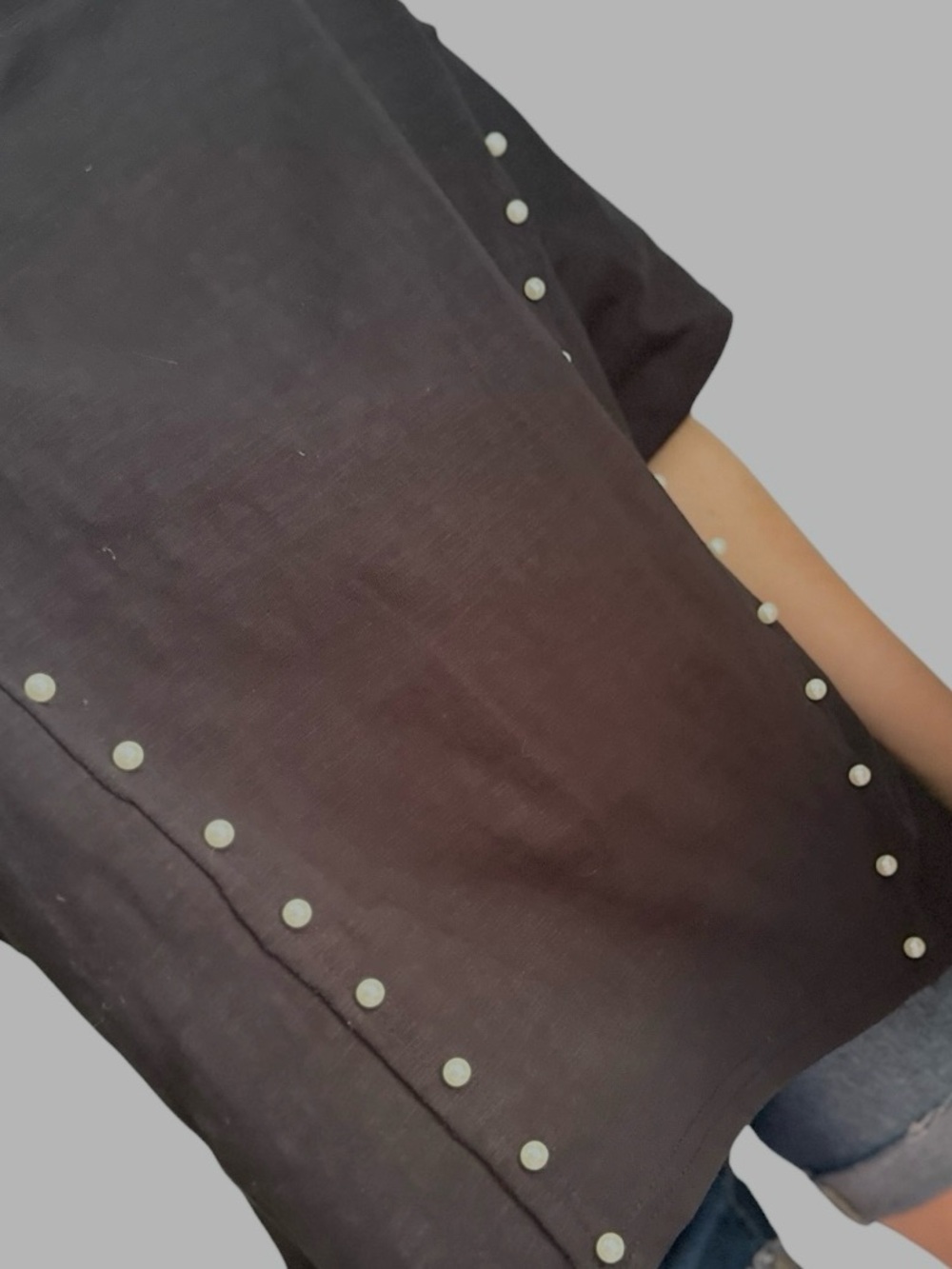 100% Cotton Halo Washed Oversized Emellished Top Brand New